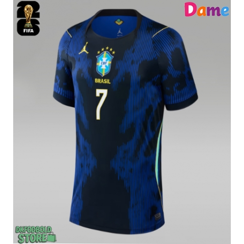 Brasilien Vinicius Junior #7 Replika Udebanetrøje Dame VM 2026 Kortærmet